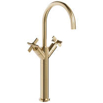 Crosswater Clover Tall Basin Mixer Tap With Crosshead Handles (Br Brass).