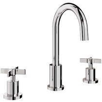 Crosswater Clover 3TH Basin Mixer Tap With Crosshead Handles (Chrome).