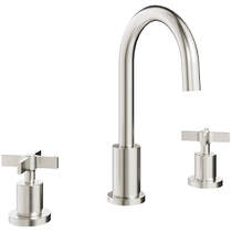 Crosswater Clover 3TH Basin Mixer Tap With Crosshead Handles (Br Metallic).