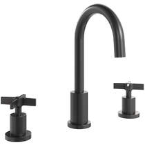 Crosswater Clover 3TH Basin Mixer Tap With Crosshead Handles (M Black).