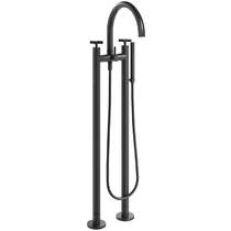 Crosswater Clover Floorstanding Bath Shower Mixer Tap (M Black).