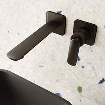 Crosswater Huck Wall Mounted Basin Mixer Tap (M Black).
