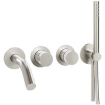 Crosswater Ixora Wall-Mounted Bath Shower Mixer Tap (316 stainless Steel).