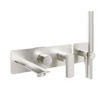 Crosswater Varda Wall-Mounted Bath Shower Mixer Tap (Br Metallic).
