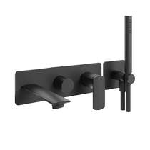 Crosswater Varda Wall-Mounted Bath Shower Mixer Tap (Matt Black).