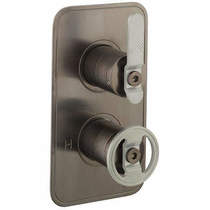 Crosswater UNION Thermostatic Shower Valve (1 Outlet, Black & Nickel).