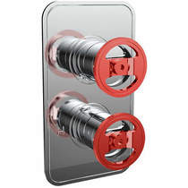 Crosswater UNION Thermostatic Shower Valve (1 Outlet, Chrome & Red).