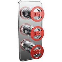 Crosswater UNION Thermostatic Shower Valve (3 Outlets, Chrome & Red).