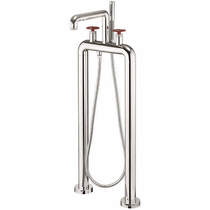 Crosswater UNION Free Standing BSM Tap With Red Wheel Handles (Chrome).