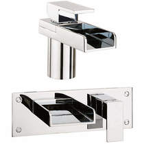 Crosswater Water Square Basin & Wall Mounted Bath Filler Tap.