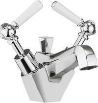 Crosswater Waldorf Basin Mixer Tap With White Lever Handles.
