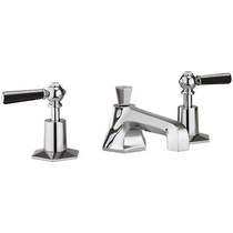 Crosswater Waldorf 3 Hole Basin Tap With Black Lever Handles.