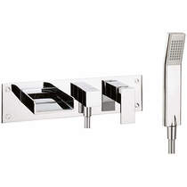 Crosswater Water Square Wall Mounted Bath Shower Mixer Tap (Chrome).
