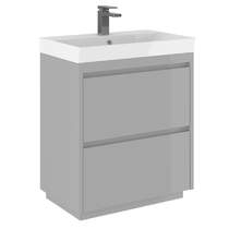 Crosswater Zion Vanity Unit With Ceramic Basin (700mm, Storm Grey, 1TH).