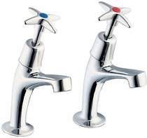 Deva cross handle high neck sink taps (pair)
