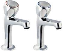 Deva Profile High Neck Sink Taps with Round Profile (pair).