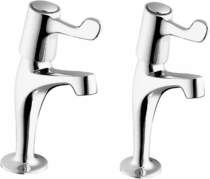 Deva lever action high neck sink taps with 3" levers (pair).