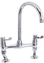 Deva lever action 3" lever bridge sink tap with adjustable centers.