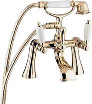 Deva Georgian Bath Shower Mixer Tap With Shower Kit (Gold).