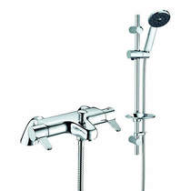 Methven Kiri Satinjet Thermostatic Bath Shower Mixer Tap & Slide Rail Kit.