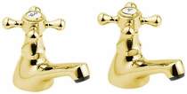 Deva Tudor Basin Taps (Pair, Gold).