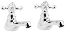 Deva tudor basin taps (pair, chrome).