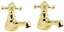 Deva tudor bath taps (pair, gold).