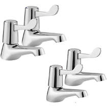 Deva Vitality Basin & Bath Tap Pack With Lever Handles (Pairs, Chrome).