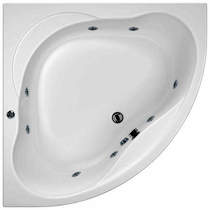 Hydrabath laguna corner whirlpool bath with 8 jets & panel, 1450x1450mm.