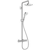 Hansgrohe croma select e 180 showerpipe pack with eco (white & chrome).