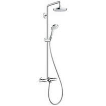 Hansgrohe Croma Select S 180 2 Jet Showerpipe Pack With Bath Filler Spout.