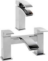 Hydra asti waterfall basin & bath filler tap set (chrome).