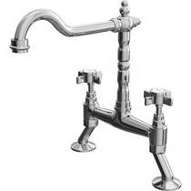 Hydra Cranked Classic Kitchen Tap With Cross Head Handles (Chrome).
