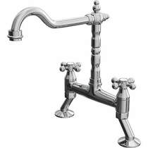 Hydra Cranked Classic Kitchen Tap With Capstan Head Handles (Chrome).