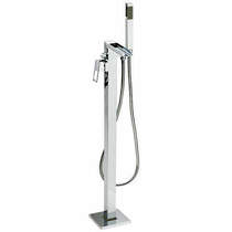 Hydra Waterfall Free Standing Bath Shower Mixer Tap With Kit (Chrome).