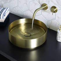 JTP Vos Round Counter Top Basin (400mm, Brushed Brass).
