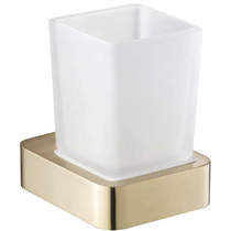 JTP Hix Square Tumbler & Holder (Brushed Brass).