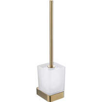 JTp hix square toilet brush & holder (brushed brass).