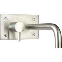 JTP Inox Wall Mounted Basin Mixer Tap (152mm, Stainless Steel).