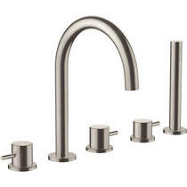 JTP Inox 5 Hole Bath Shower Mixer Tap With Kit (Stainless Steel).