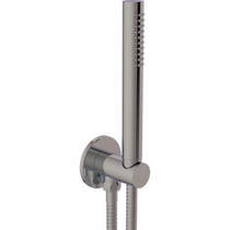 JTp inox shower outlet with handset & hose (stainless steel).