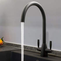 JTP Kitchen Blink Kitchen Tap With Lever Handles (Matt Black).