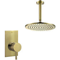 JTP Vos Manual Shower Valve With Ceiling Arm & 200mm Head (Br Brass).