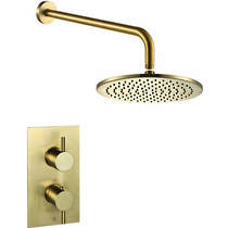 JTP Vos Thermostatic Shower Valve, Wall Arm & 300mm Head (Br Brass).