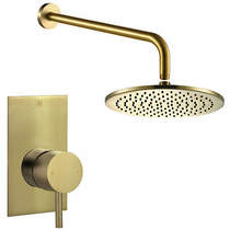 JTP Vos Manual Shower Valve With Wall Arm & 200mm Head (Br Brass).