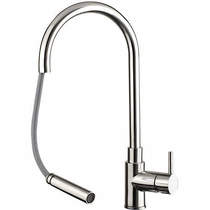 JTP Kitchen Zacca Kitchen Tap With Pull Out Spray (Stainless Steel).