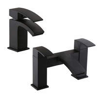 Kartell Fiuto Basin & Bath Filler Tap Pack (Matt Black).