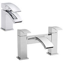 Kartell Flair Basin & Bath Filler Tap Pack (Chrome).