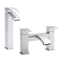 Kartell Flair Tall Basin & Bath Filler Tap Pack (Chrome).