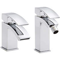 Kartell Flair Basin & Bidet Mixer Tap Pack (Chrome).